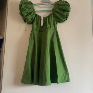 NWT Abercrombie Cotton Poplin Puff Sleeve Dress XS